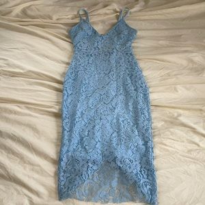 Pretty little thing blue cami embroidered dress